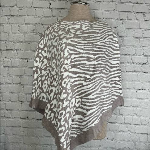 Barefoot Dreams  CozyChic Ultra Lite Breeze Poncho animal print one size Gray