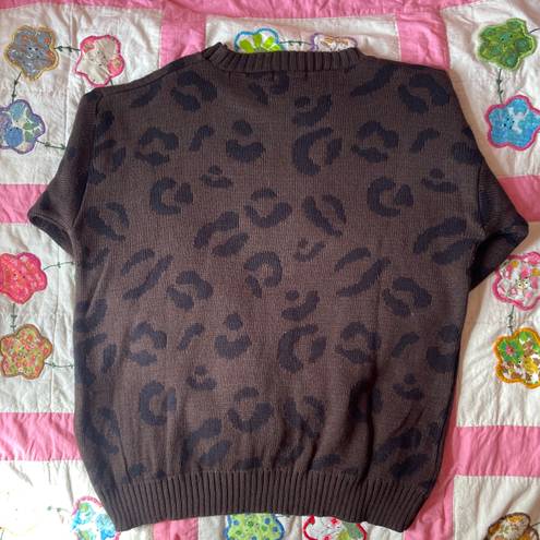 Boohoo brown and black cheetah print sweater size 16