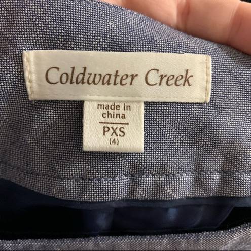 Coldwater Creek Blue Chambray Aline Skirt size PXS