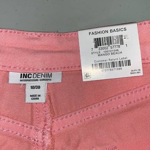 INC  Denim NWT Size 10/30 Pink Distressed High Rise Fashion Basic Shorts