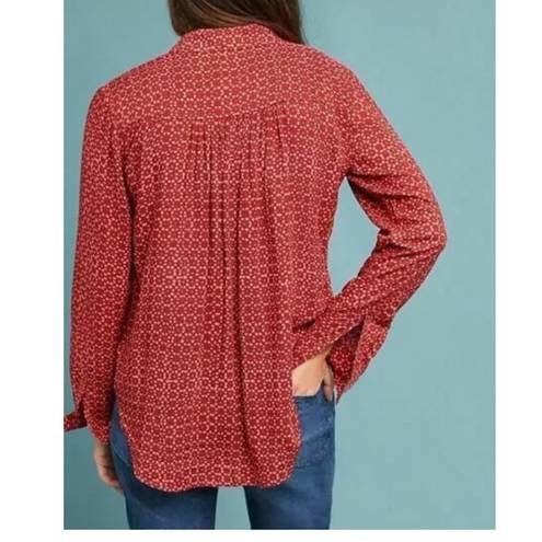 Holding Horses red print long sleeve button down shirt size 2
