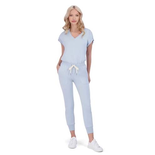 n:philanthropy NWT  Short Sleeve Cotton V-neck Jumpsuit Light Blue Medium