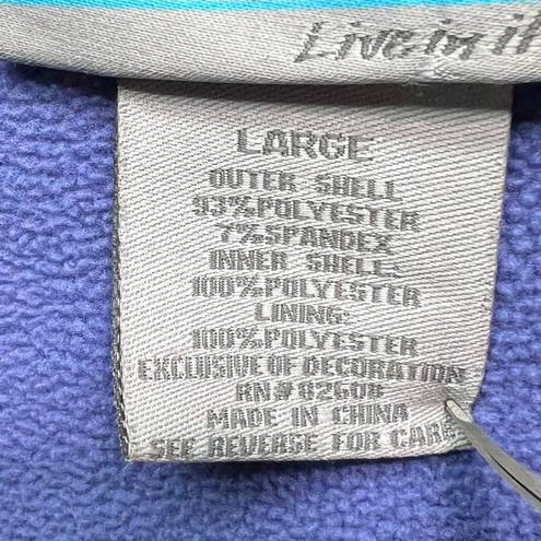 Free Country  Womens Soft Shell Jacket L Periwinkle Blue Full Zip Fleece Lined