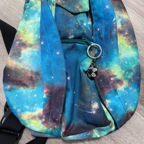 KAVU  Galaxy Space Rope Sling Bag RARE Purse Blue Green