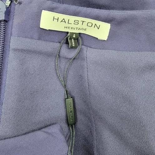 Halston Heritage NEW  Sleeveless Silk Dress Purple Fit And Flare Size 4