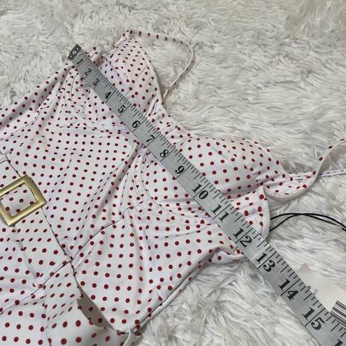 We Wore What  Danielle Polka Dot One Piece in White Red Size Extra Small NWT