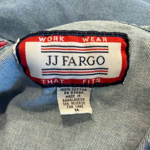 Women’s Vintage J J Fargo denim plaid patchwork zip up vest Size M