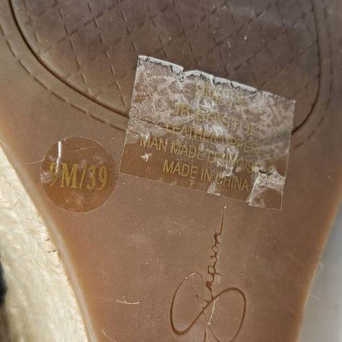 Jessica Simpson  Bristol Ankle Strap Peep Toe Espadrille Platform Wedge Sandal 9