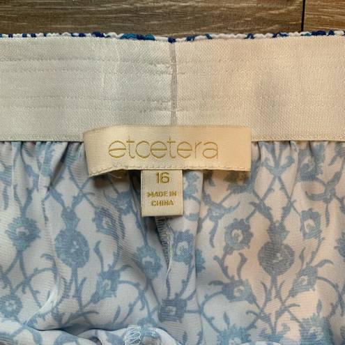 Etcetera  Grace Wide Leg Blue & Green Floral Pants 16