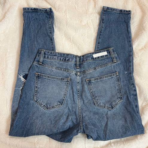 Cello High Waisted Ripped Blue Jeans Distressed Straight Leg Denim Jeans Size 5