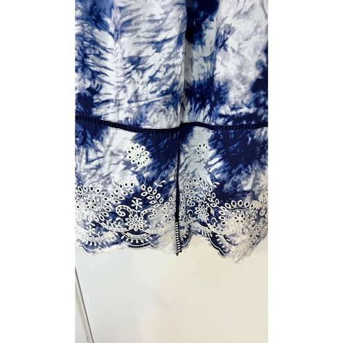 Romeo + Juliet Couture  BLUE WHITE BOHO TOP BLOUSE WOMENS SZ S P1-292