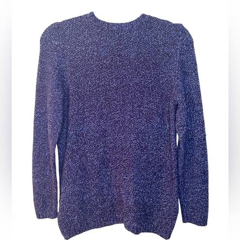 Talbots Purple Blue Merino Wool Blend with Side Zips Pullover Sweater sz medium