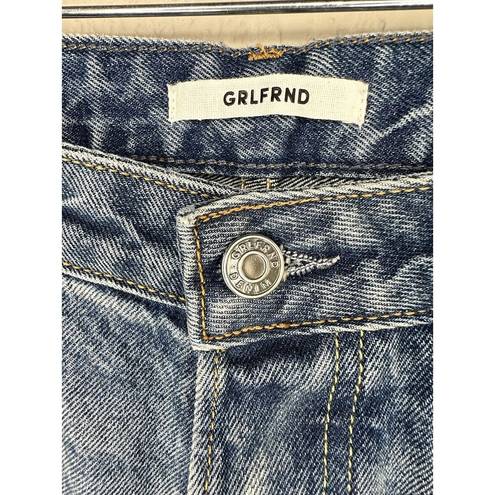 GRLFRND Denim Karolina High Rise Distressed Blue Jeans Slim Straight Size 27 NWT