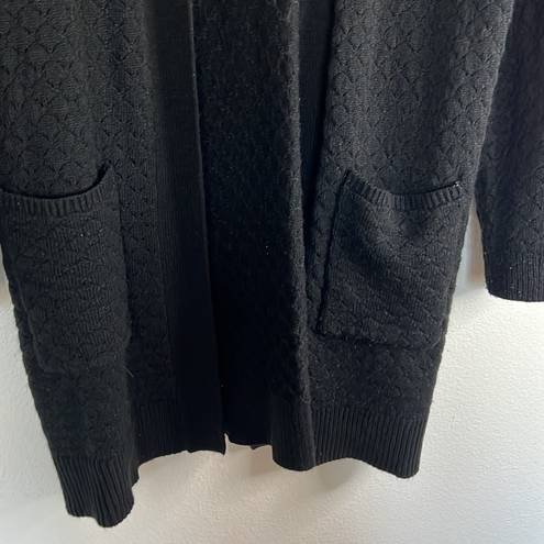 Apt. 9 EUC  Black Open Knit Long Cardigan sz L