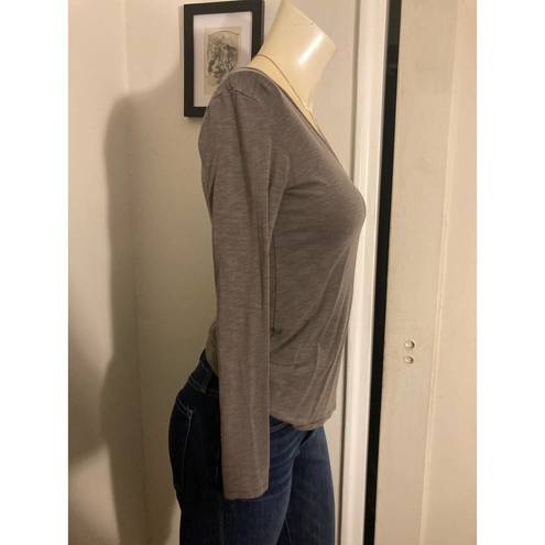 Max Studio  size xs women’s long sleeve top gray xsmall tee plain basic casual