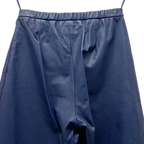 Terry Lewis Vintage  Classic Luxuries Indigo Blue Leather Slouchy Pants Size 6