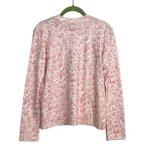 Hill House  The Ivy Long Sleeve Sleep Tee in Pink Sherwood Forest Size XXS NWT