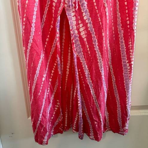 Young Fabulous and Broke NWT  Pink and Purple Tie Dye Linen Maxi Dress