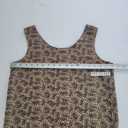 Allison Taylor  Womens Size S Vintage 100% Silk Reversible Tank Top Brown Leopard