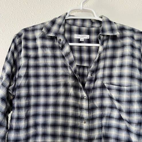 Equipment  Plaid Cotton Long Sleeve Button Up XS