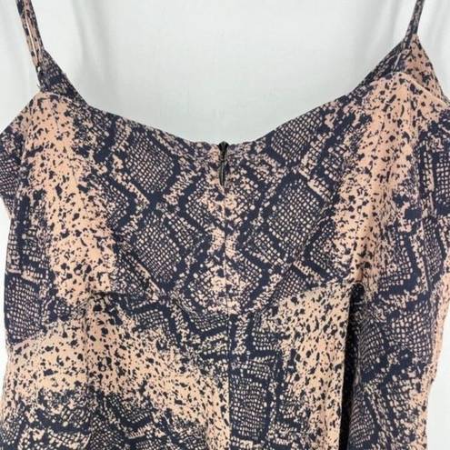 Blue Life  Women's Snake Print Sweetheart Corset V-Neck Mini Dress Brown Medium