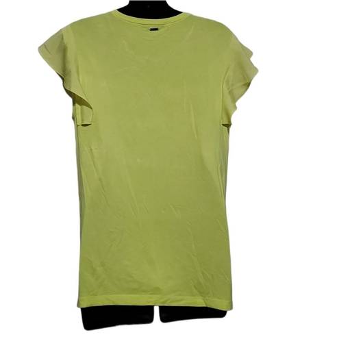 DKNY   LIME Green Ruffle Sleeve Blouse Sz  Medium