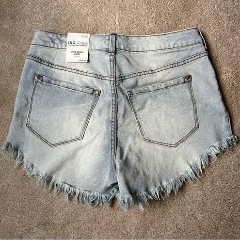 INC  core denim raw hem shorts size 6 NEW