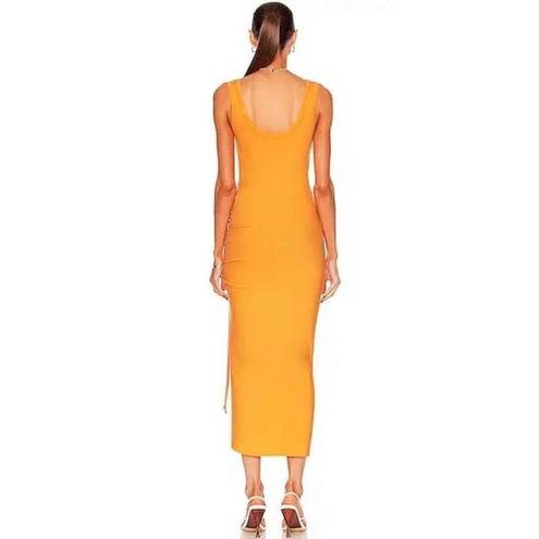 The Range Alloy Rib Cinched Midi Dress Light Orange