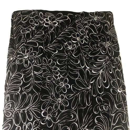 Sue Wong  Black and White Ribbon Swirl Dress Size 4