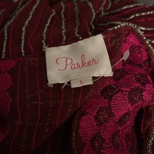 Parker 🎀 NWT  Silk All Over Beaded Blouse