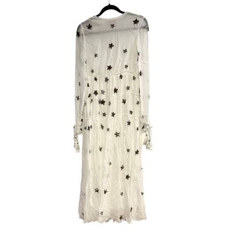 Rococo  Sand White Sequin Star Tiered Maxi Dress