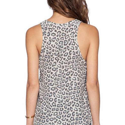 Joie  Beilin 100% Silk Tank in Pale Ocean Animal Print Sz Large