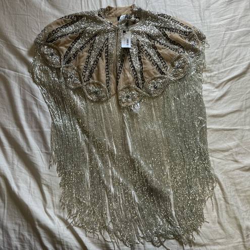 Nasty Gal Beaded Tassel Hem Cape