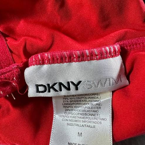 DKNY  Swim Women's Medium Red and Black Striped Bikini Top