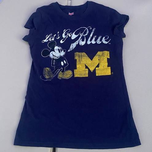 Soffe University of Michigan Let’s Go Blue Mickey Mouse Short Sleeve