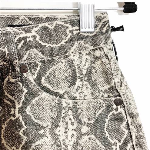 BLANK NYC Snake Print Denim Skirt