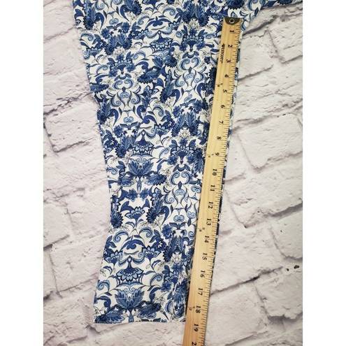 St. John’s Bay NEW St John's Bay Women's Size 6 Blue Floral Print Capri Pants Mid Rise