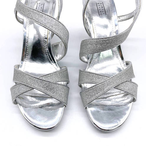 Simply Styled  NEW Womens 7.5 Brooke Silver Sparkly Glitter Heel Special Occasion