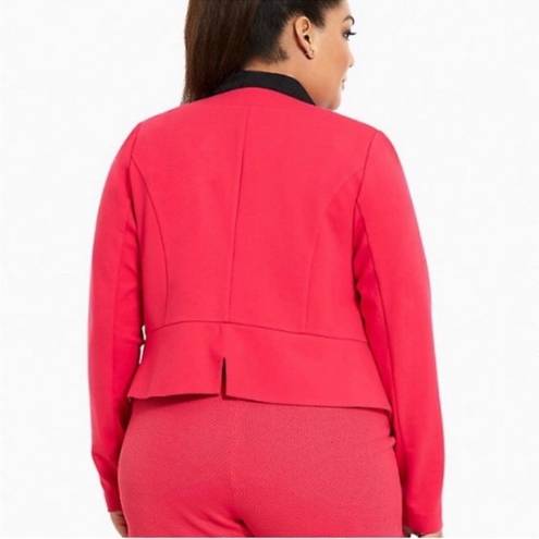 Torrid Ponte Knit Cutaway Blazer Jacket Pink Large 12 Open Front