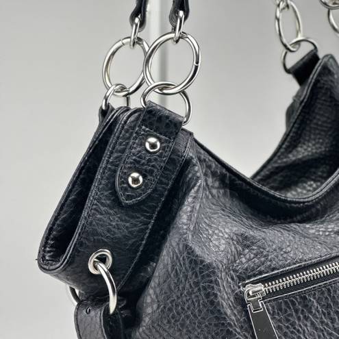 Max Studio  black leather shoulder bag