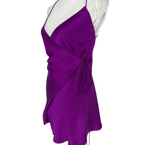 Michelle Mason Mason by  Strappy Silk Wrap Dress in Orchid