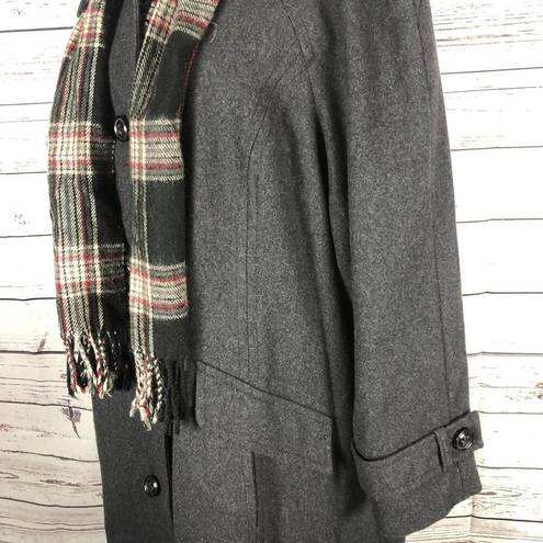 London Fog  long charcoal gray coat with scarf size 22 W