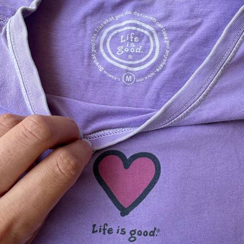 Life is Good  Shirt in Purple with Heart