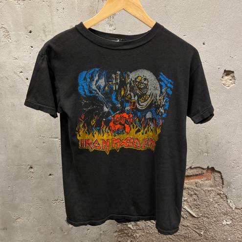 The Vintage Shop Vintage Early 1980s Iron Maiden Black Devil Short Sleevee Band Graphic Tee XL