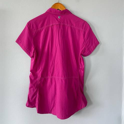 Kuhl  Women’s Short Sleeve Button Front Athletic Shirt in Pink Size Large