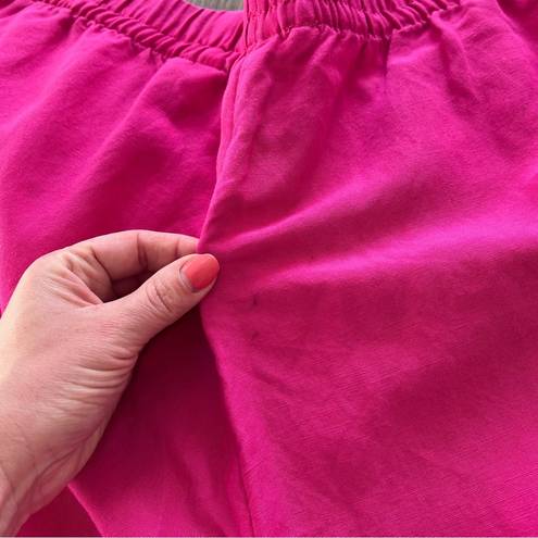 H&M  bright pink linen blend wide leg pants