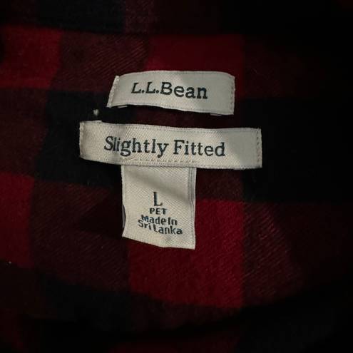 L.L.Bean Petite Large Slightly Fitted Flannel