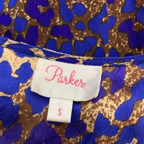 Parker  silk leopard print wrap dress sz s