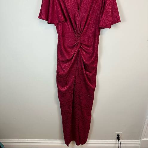 Krass&co NY& . | Front Twist Detail Jumpsuit in Satin Tea Berry Size Large NWT
