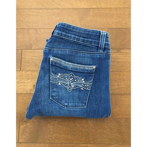 White House | Black Market  blue boot leg Rhinestone jeans size 2s